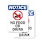 Signmission No Food Or Drink, 7 in W x Rectangle, Plastic OS-2PACK-NS-P-710-V-14609 - alternate 1